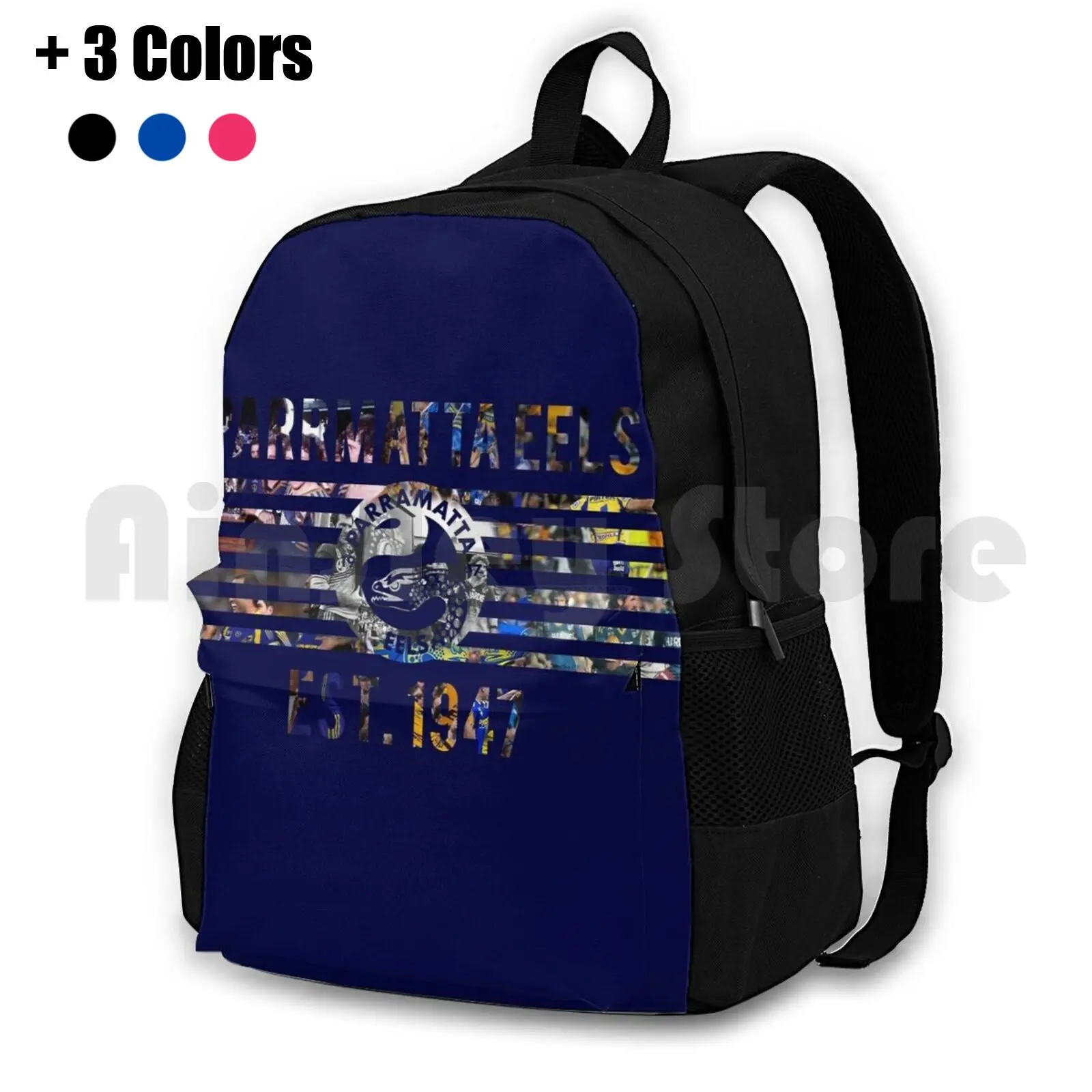 Parramatta Eels-Nrl Outdoor Hiking Backpack Waterproof Camping Travel Parramatta Eels Parramatta Eels Blue And Gold Blue Gold