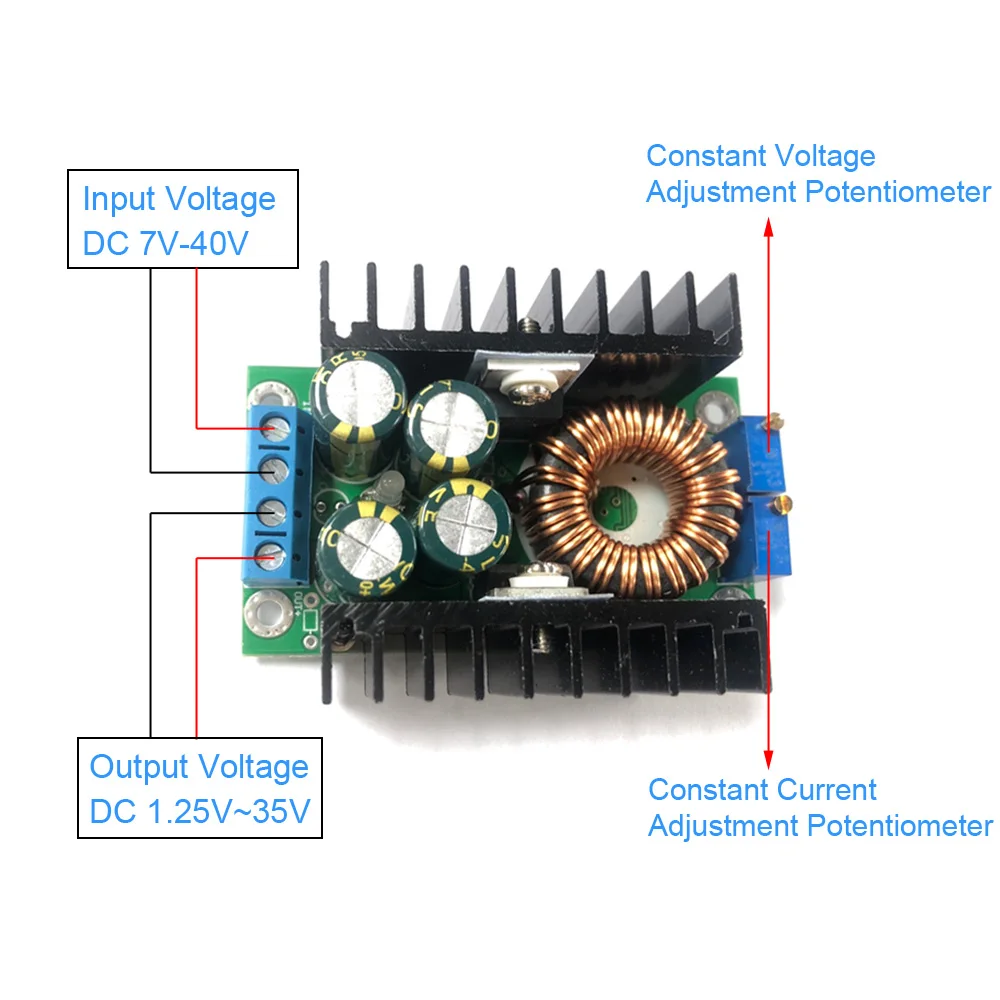 Adjustable DC-DC Step Down Buck Converter CC CV LED Driver Power Supply Module Battery Charging 5A 10A 12A 20A 5V 12V 24V 36V