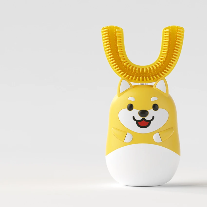 فرشاة الأسنان الكهربائية بالموجات فوق الصوتية ، فرشاة الأسنان الكهربائية للأطفال بالموجات فوق الصوتية ، U نوع فرشاة الأسنان ، IPX7 مقاوم للماء ، 3 طرق ، الأعمار 3-12