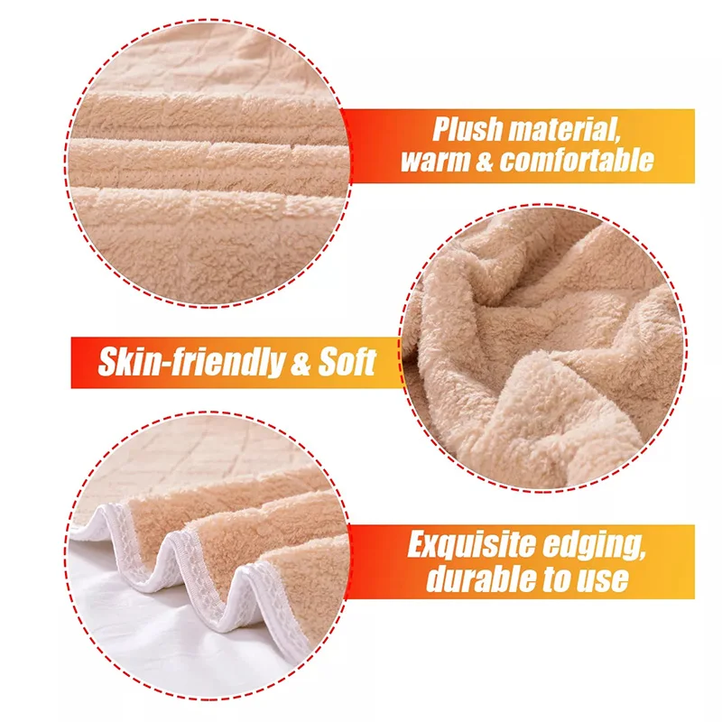 Manta eléctrica de 150x180cm para el hogar y la Oficina, calentador de cuerpo completo, manta con calefacción, amigable con la piel