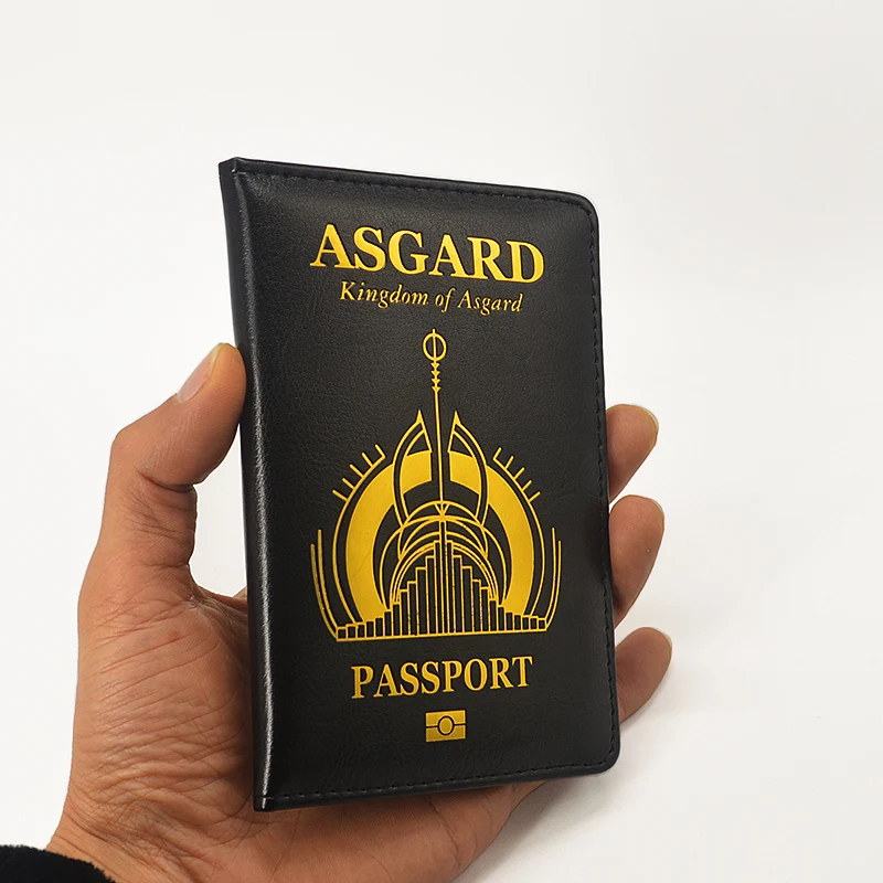 New Asgard Passport Cover Pu Leather Travel Wallet Black Covers for Passports Card Holder Passport Case Women Porta Pasaporte