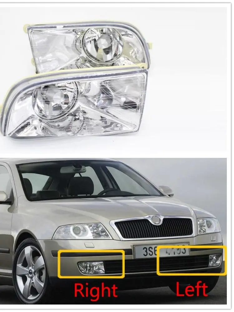 Dla Skoda Octavia A5 MK2 Sedan & Combi 2004 2005 2006 2007 2008 Stylizacja samochodu Przednie halogenowe światło przeciwmgielne Światło przeciwmgielne z żarówkami — zdjęcie 2