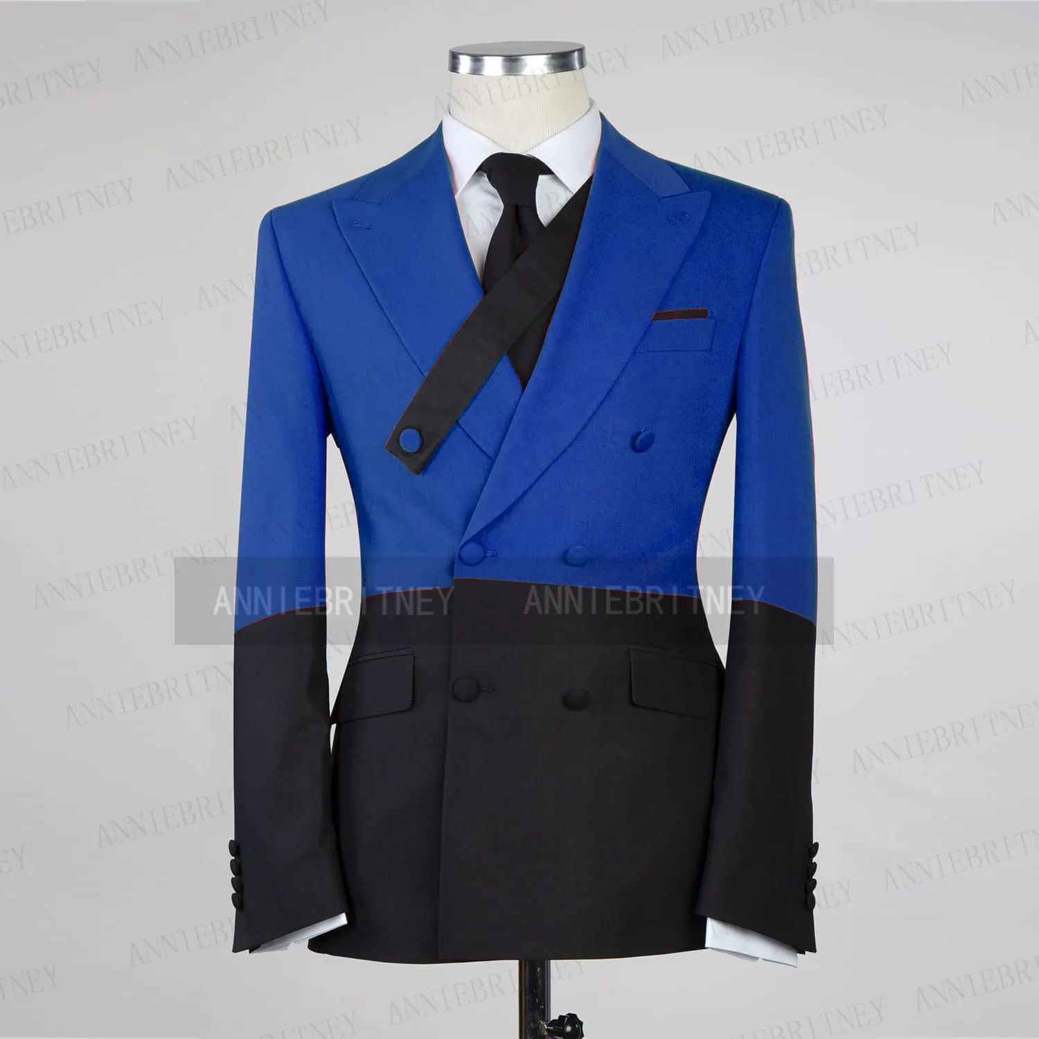 2022 Fashion Blue Suits Mens 2 Pieces Custom Made Fashion Groom Wedding Suit Tuxedo Elegant Party Prom Business Blazer Pants Set