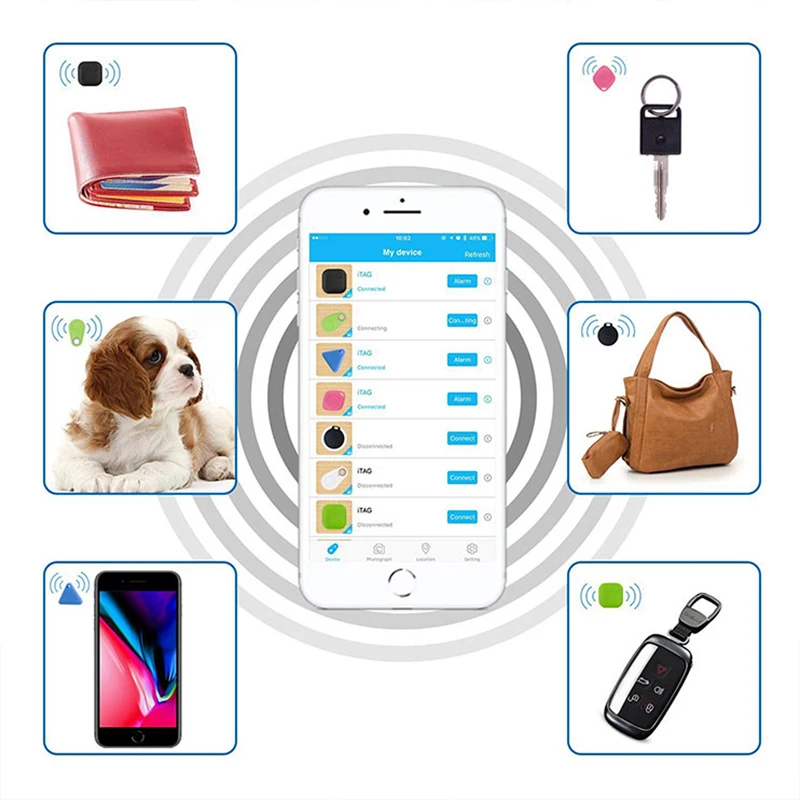 Pets Smart Mini GPS Tracker With Battery Anti-Lost Waterproof Bluetooth Tracer Keys Wallet Bag Kids Trackers Finder Equipments