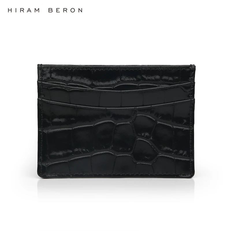 Hiram Beron Markenhandyabdeckung Freies Monogramm Luxus Premimum Italienische Karte Brieftasche mit Mobile Fall Croco Muster Dropship