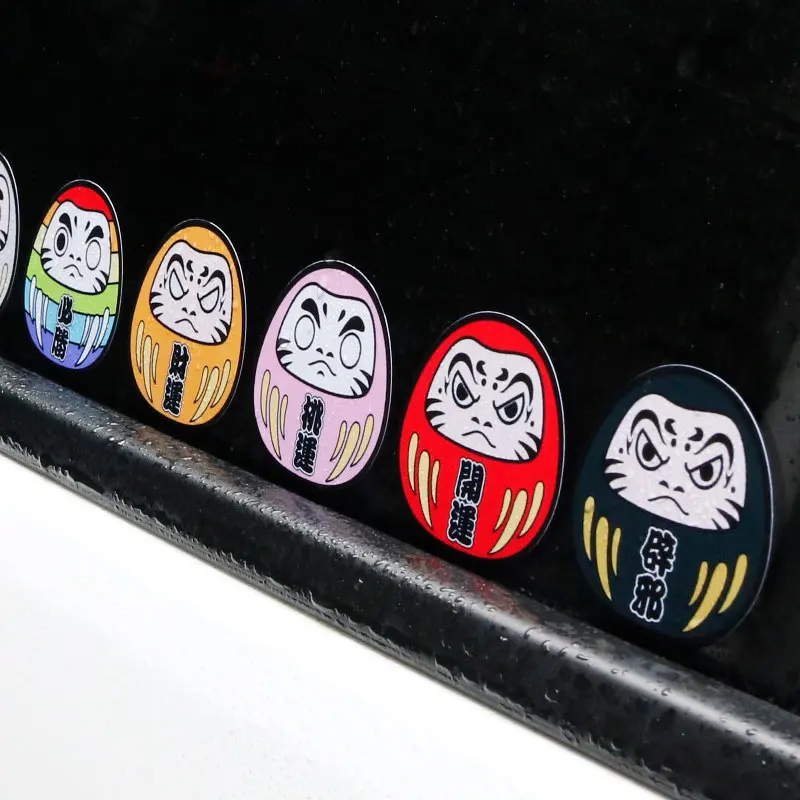 Noizzy Japan Style Daruma Car Sticker Side Window Fuji Mount Oriental Auto Vinyl Decal Best Wishes for Women Styling Accessories