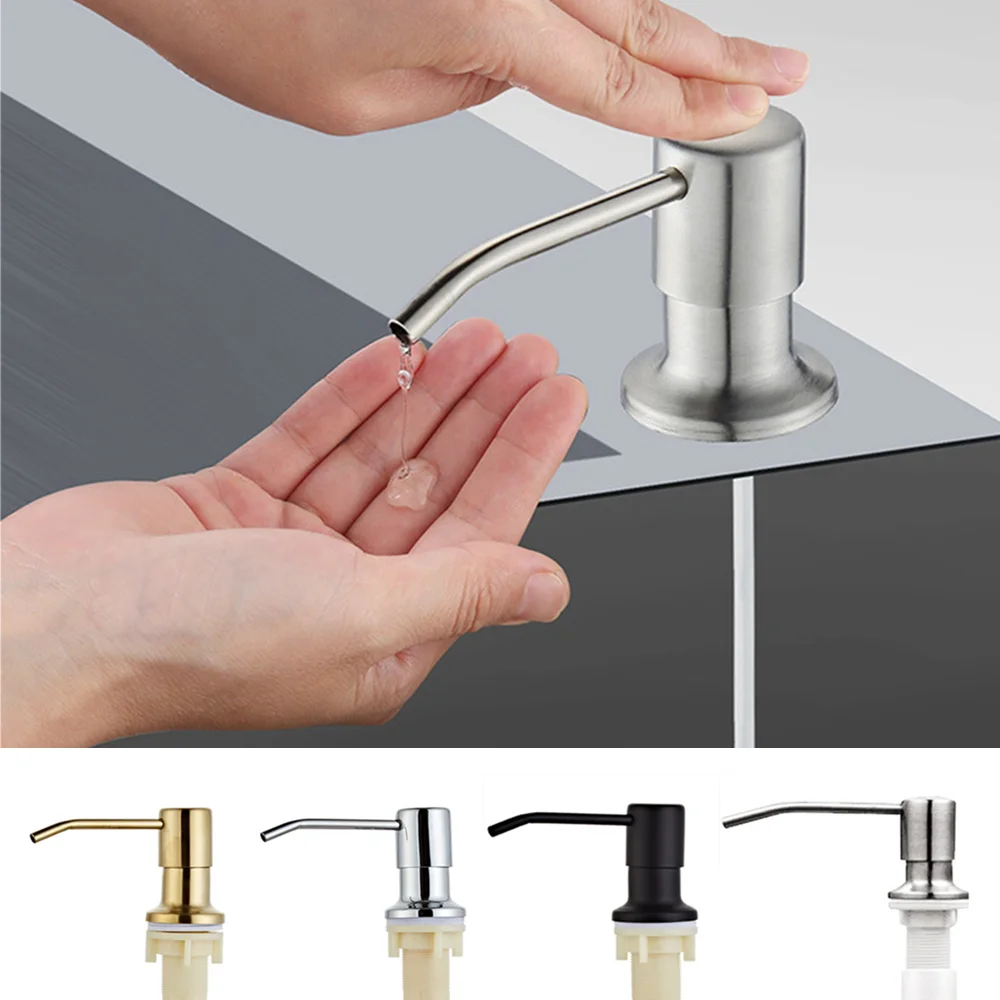 Kitchen Sink Liquid Soap Dispenser Pumps Stainless Steel Head Sink Hand Lotion Soap Dispensers with Tube Hose Bottle Accessories