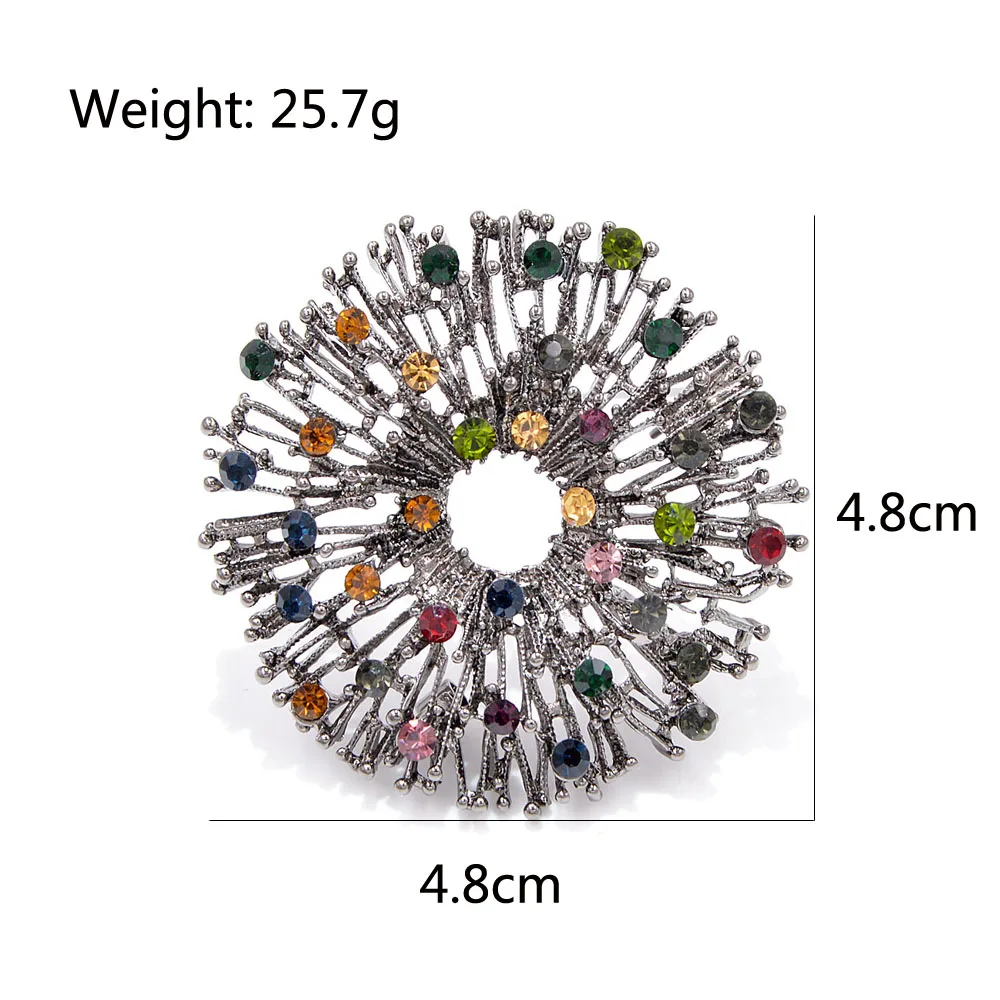 CINDY XIANG New Arrival Colorful Flower Brooches for Women Vintage Round Coat Pin Sweater Accessories High Quality Gift