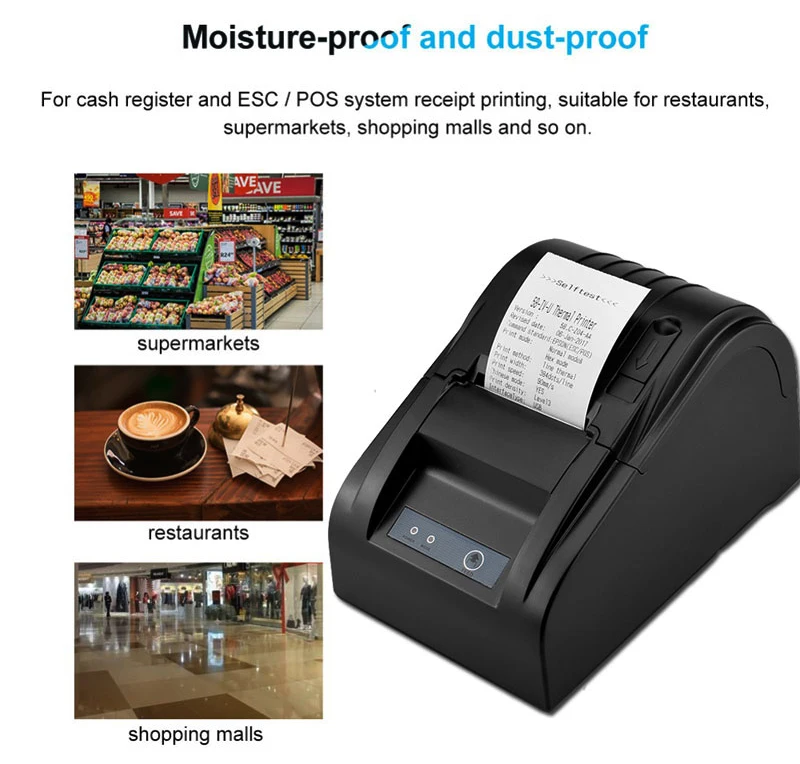 NETUM NT-5890T 58mm  USB Thermal Receipt Printer RS232 POS Printer for Restaurant and Supermarke