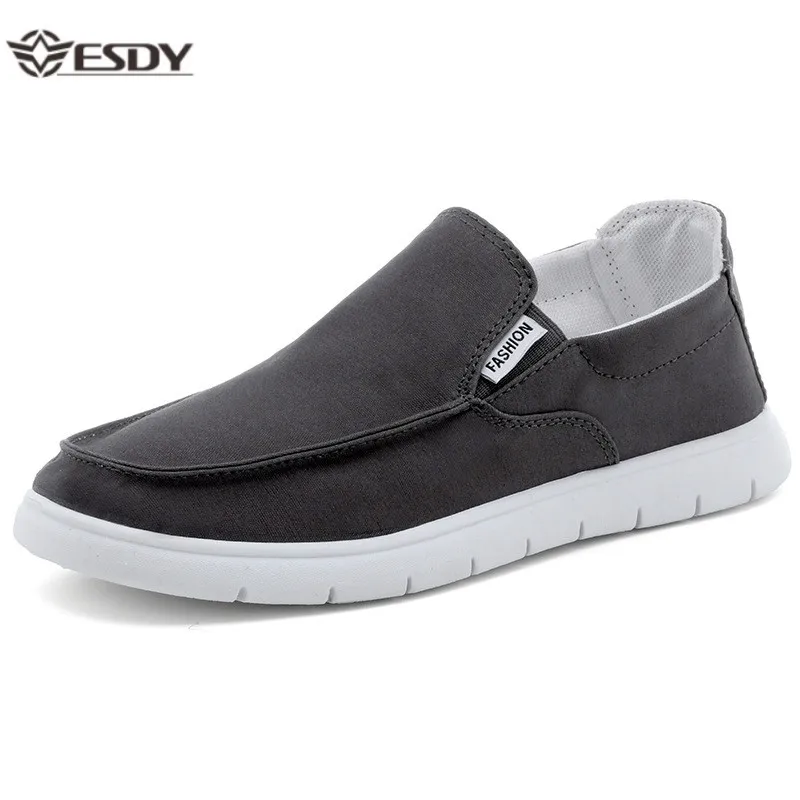 Fashion Slip-on Men\'s Canvas Shoes Breathable Lightweight Comfortable Men Shoes Summer Men\'s Casual Shoes Lazy Flat Shoes