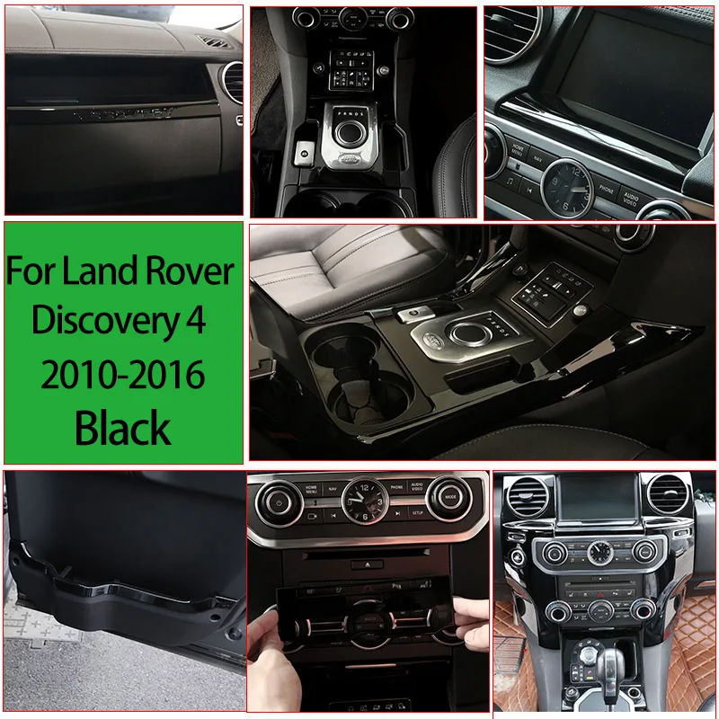 For Land Rover Discovery 4 LR4 2010-16 ABS Black Central Control Dashboard Interior Decoration Panel Trim Strip Car Accessories