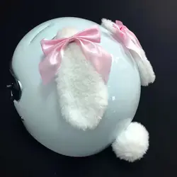 Creative Motorcycle Helmet Decoration Cute Bunny Ears Motocross Full Face Off Road Helmet Accessorie Sticker Cosplay Car Styling