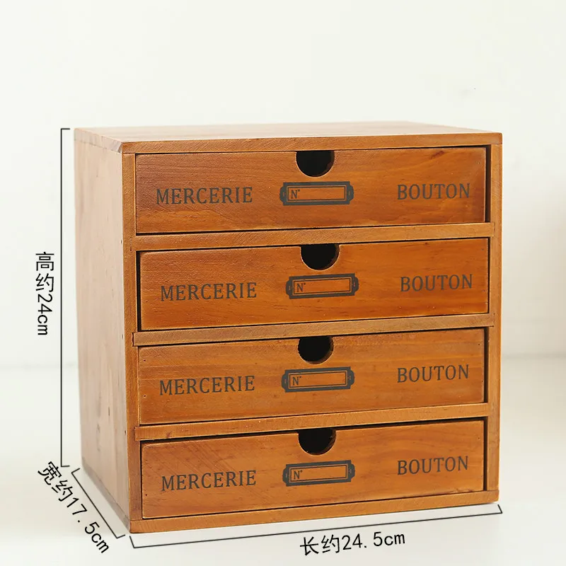 Wooden Box Storage Wooden Drawer Chest of Drawers Cosmetic Jewelry Organizer Office Home Decor Desktop Storage Box  WF