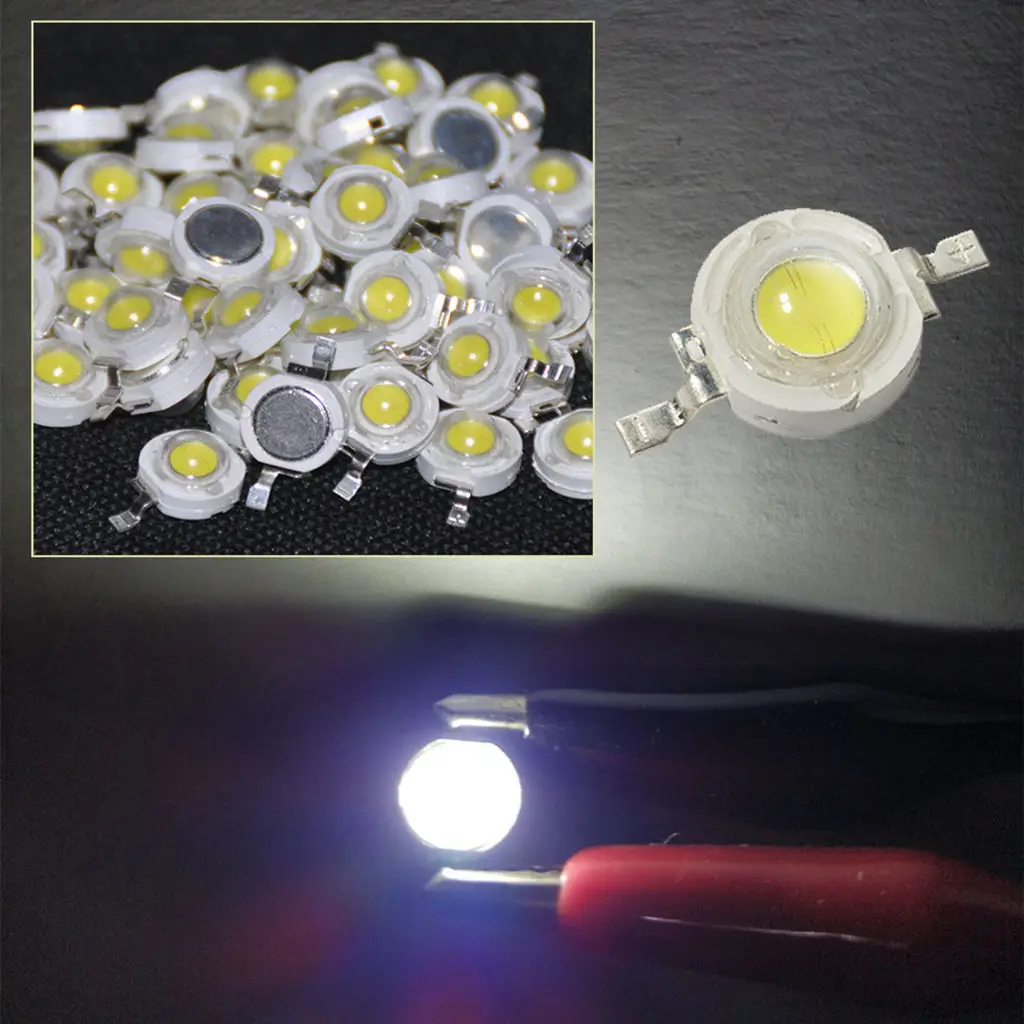 50 Pieces 1W High Power SMD LED COB Chip Lights Beads White LED Diode