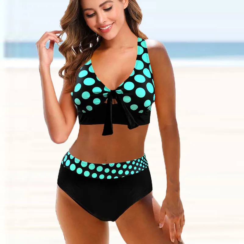 Conjunto de Bikini de dos piezas para mujer, traje de baño estampado de talla grande, ropa de playa, 5XL, 2022