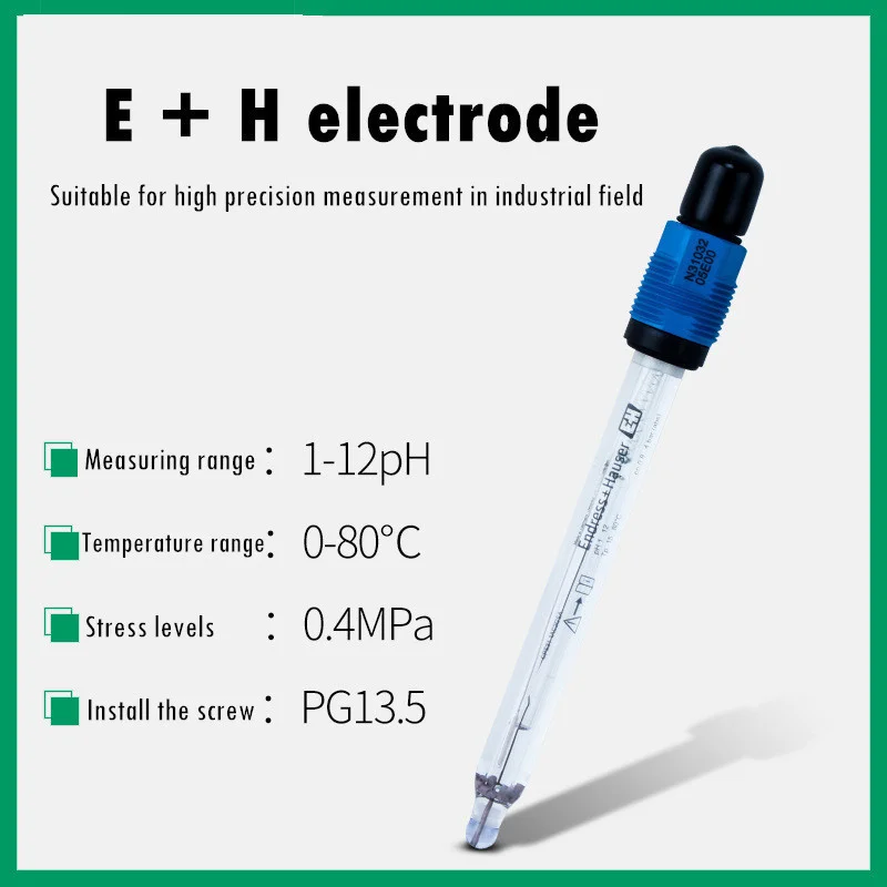 JUMO / E+H PH Electrode PH Sensor Industrial Online PH Probe Pluggable Glass Electrode PH Tester Probe Acidity Meter