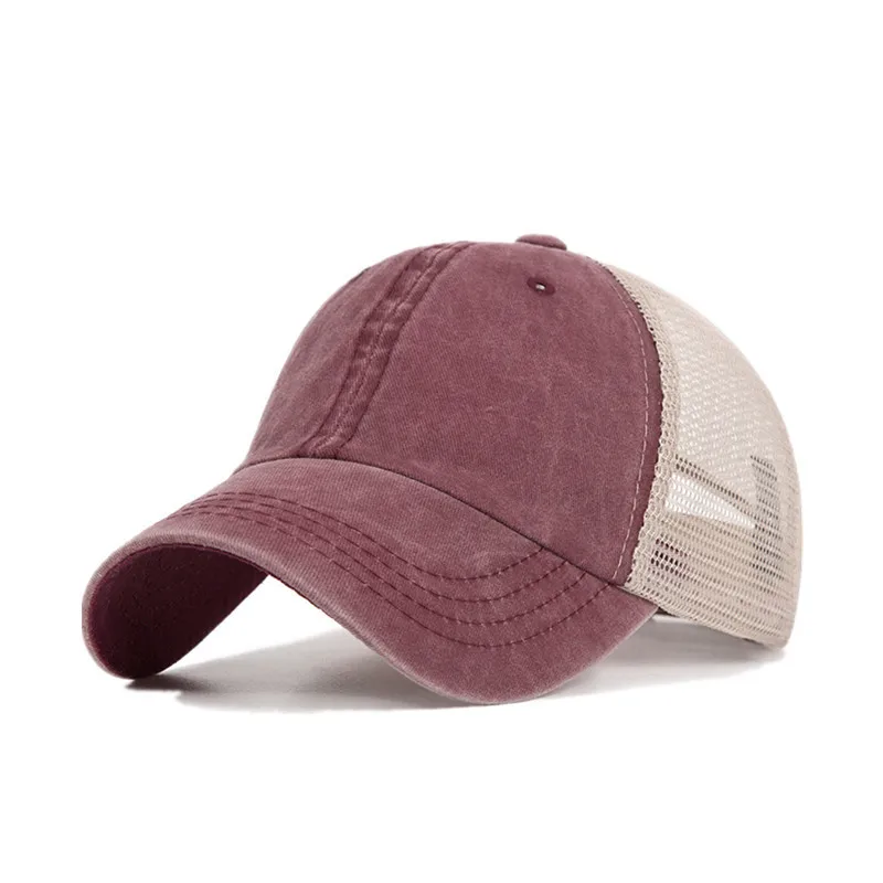 Washed cotton mesh breathable baseball cap made old light board caps men and women tide spring and summer hat women