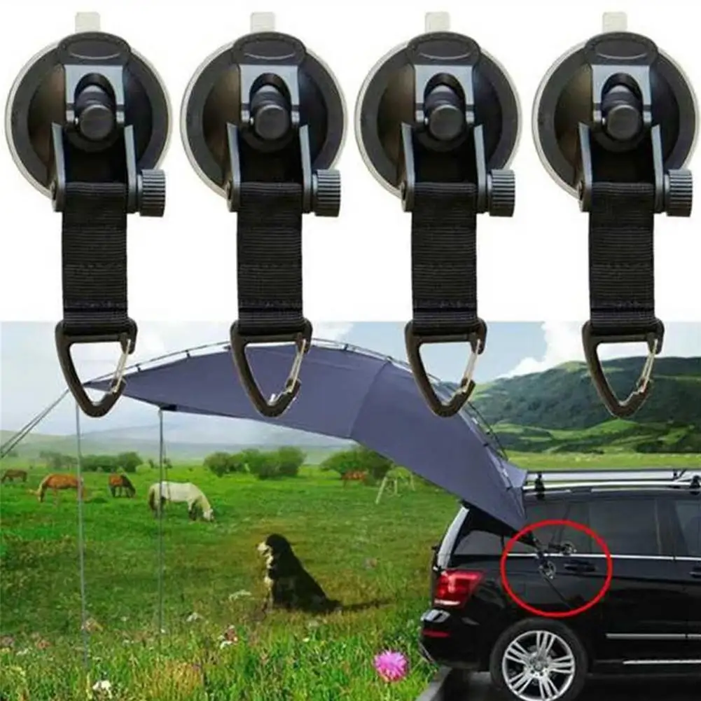 1pcs Universal Car Suction Cup Anchor Securing Hook Tie Down Camping Tarp As Car Side Awning Outdoor Home Use Accessories Dr