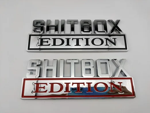 

3D ABS SHITBOX EDITION Emblem Auto Trunk Fender Badge Decals Stickers Car Accessories