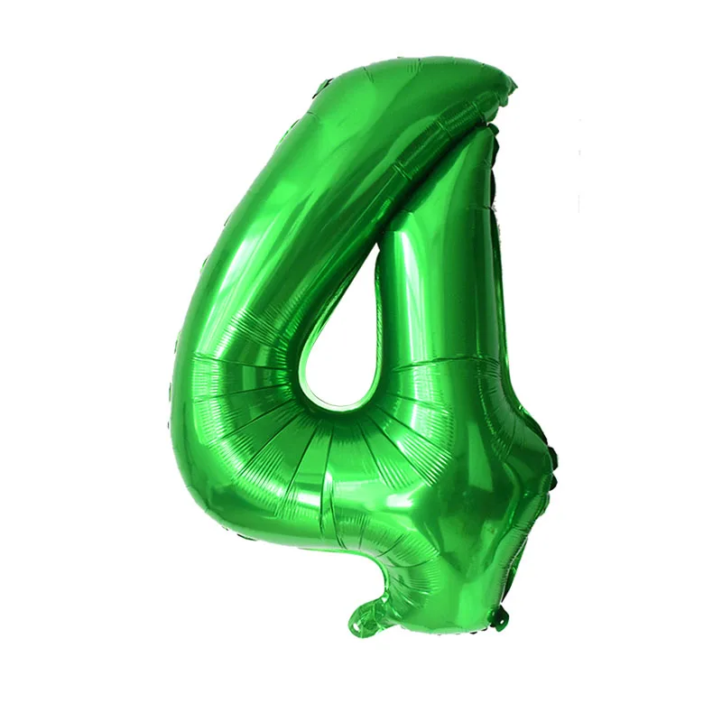 32inch Green Number Balloon Digital 0 1 2 3 4 5 6 7 8 9 Aluminum Foil Ballon for Kids Birthday Party Decoration Safari Wild One