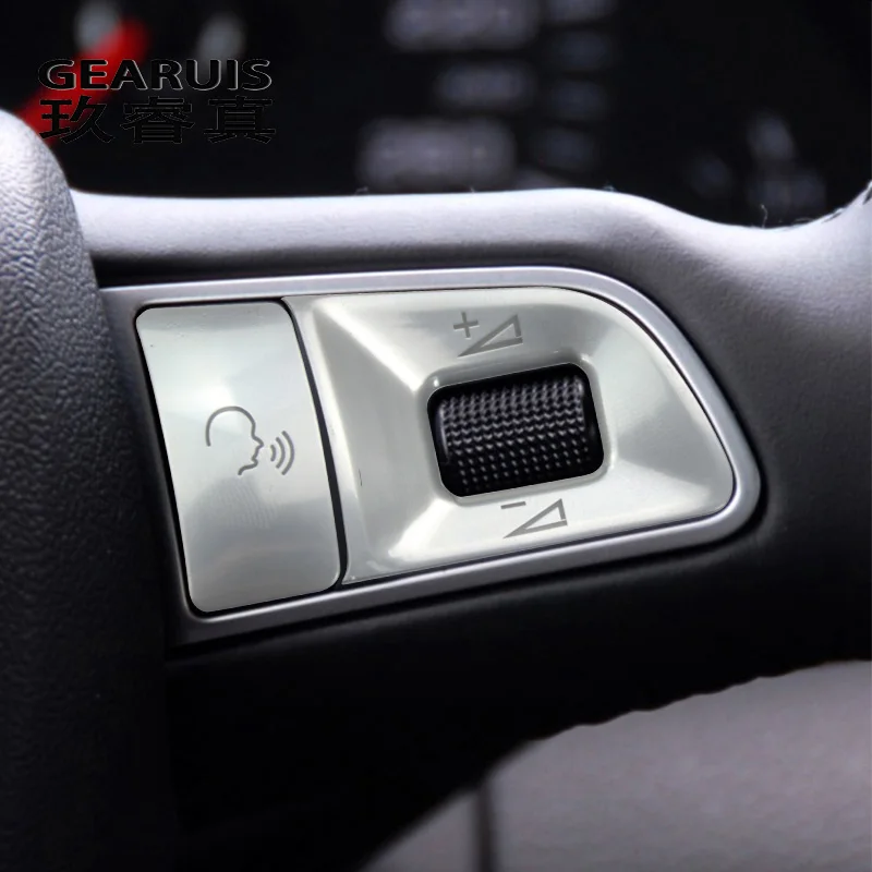 Car styling For Audi Q7 4L 2006-2011 steering wheel switch Repair button Trim Frame Cover sticker Trim Auto Interior Accessories