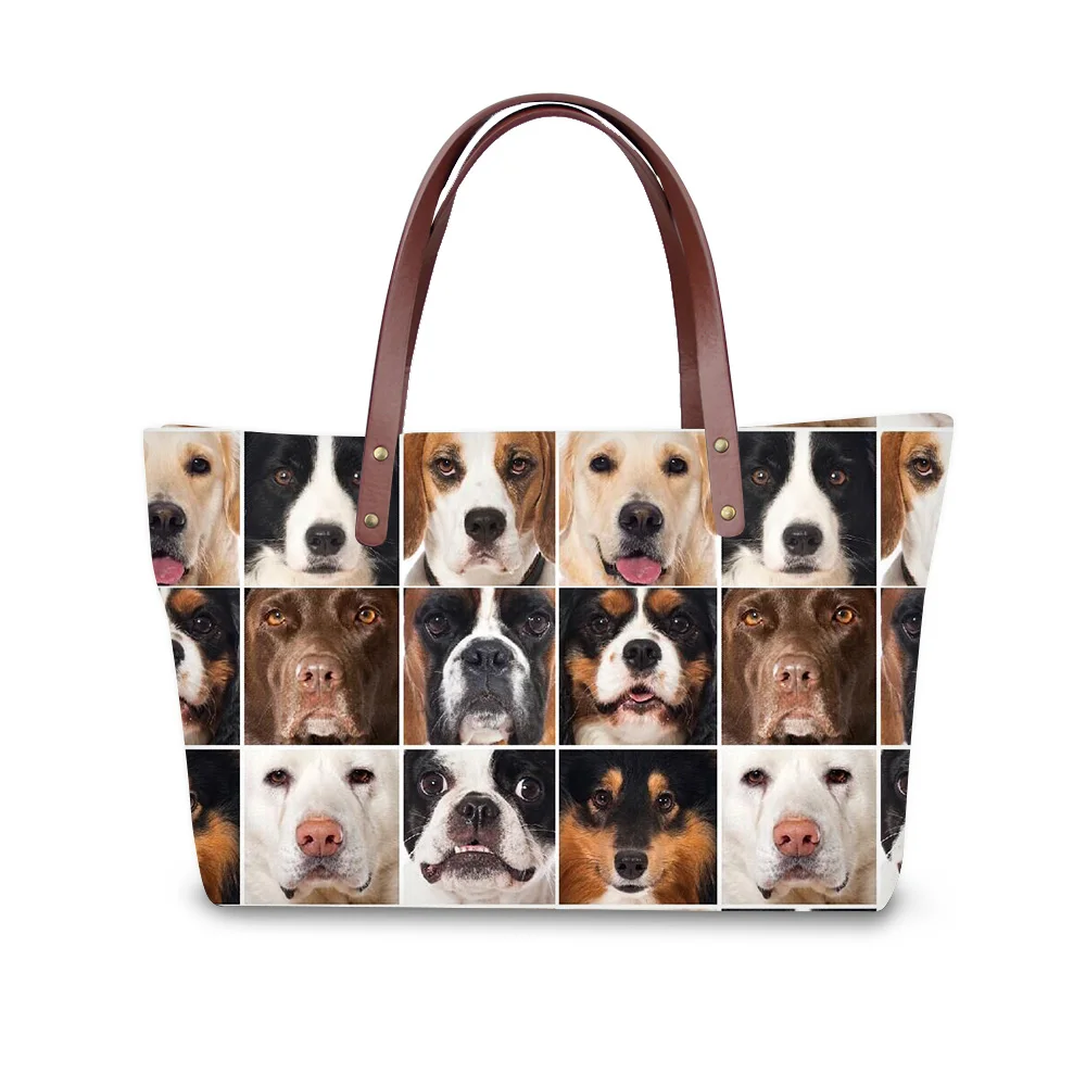 

3D Pet Dog Animals print ladies handbag women lovely note pattern handbags handbag+messenger bag+purse multifuction bags