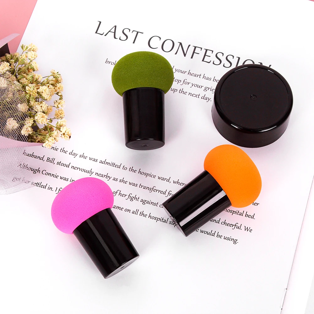 New Arrival  Makeup Sponge Mushroom Head Powder Liquid Foundation Puff Dry & Wet Multi- function Cosmetic Tool Tamp Storage Box