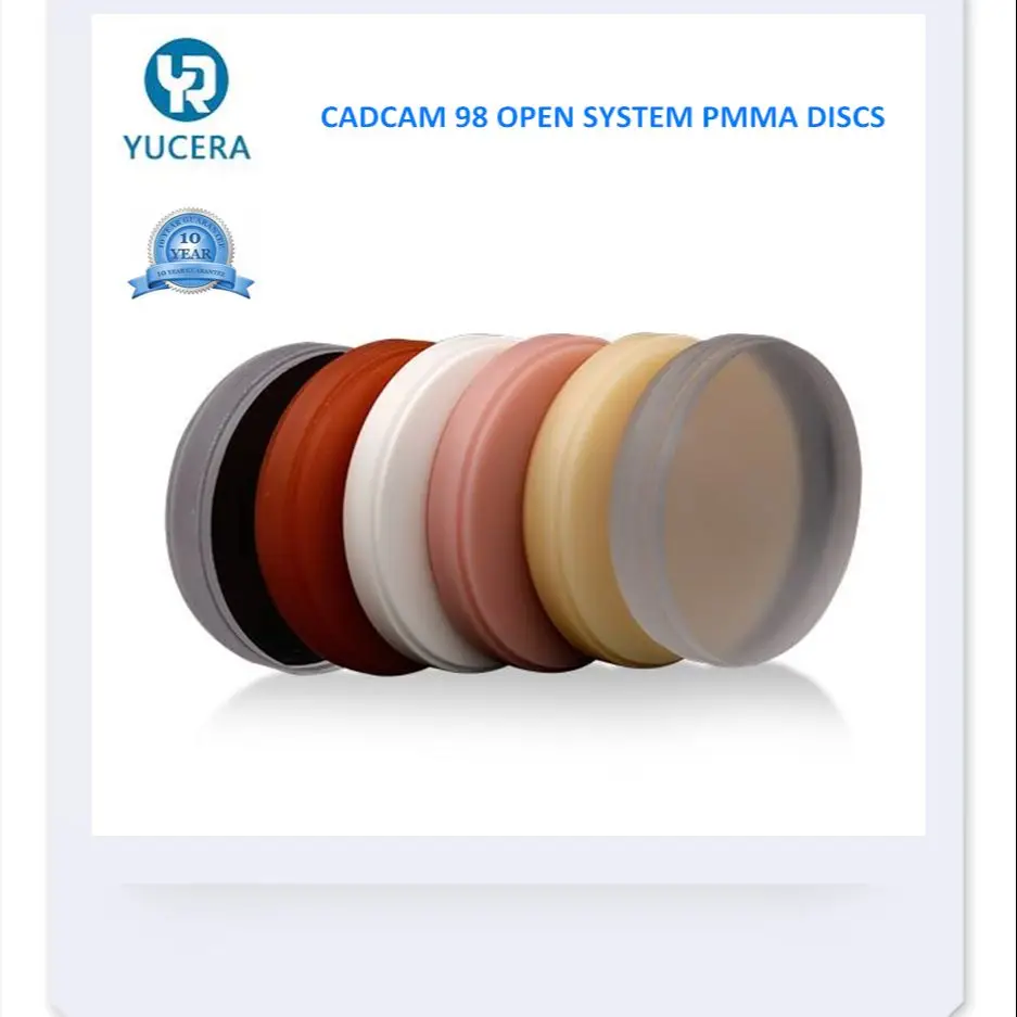 YUCERA High Quality Vita 16 Color Single Layer Pmma Dental Blank Dental Material For Dental Laboratory And Dentists