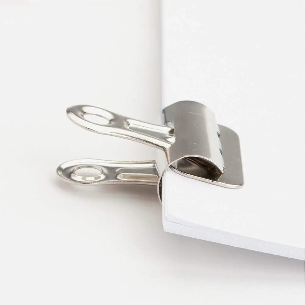 XRHYY 50Pcs 20MM Business Source Bulldog Clip Silver Metal Bulldog Bull Nose Clips - Binder Clips For School Office Home