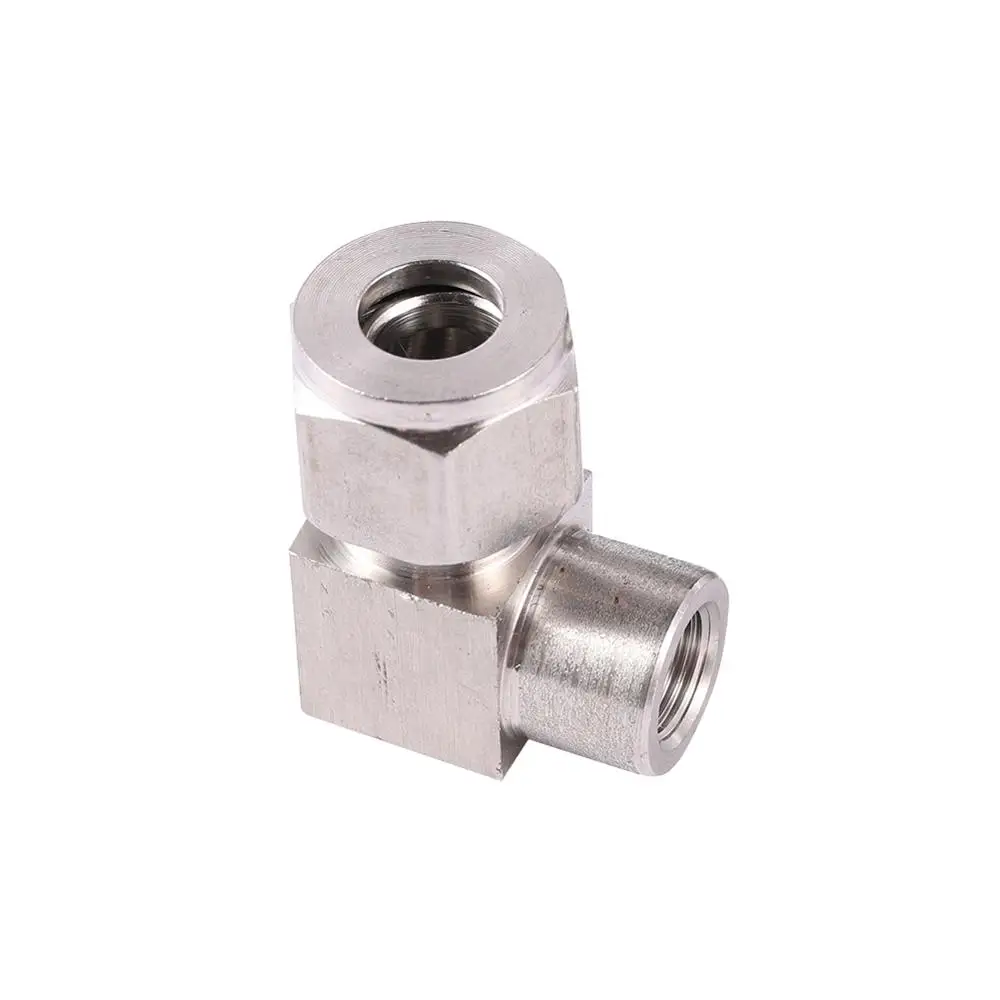 

1/8" Female Thread Elbow 304 Stainless Steel Fit 9.52mm OD Tube Coupler Adapter Connector Compression Fitting For Tubing 1 Pc