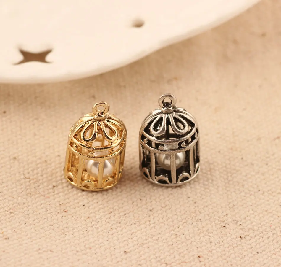 Pearl Cage Pendant Women Femme Ladies Female Man Vintage Necklace Charms Antique Gold 2021 DIY Jewelry Accessories Pingentes