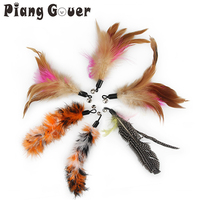 5pcs Feather Accessories Of Cat Stick Replace Cat Toy Teaser Stick Replacement Pet Toy