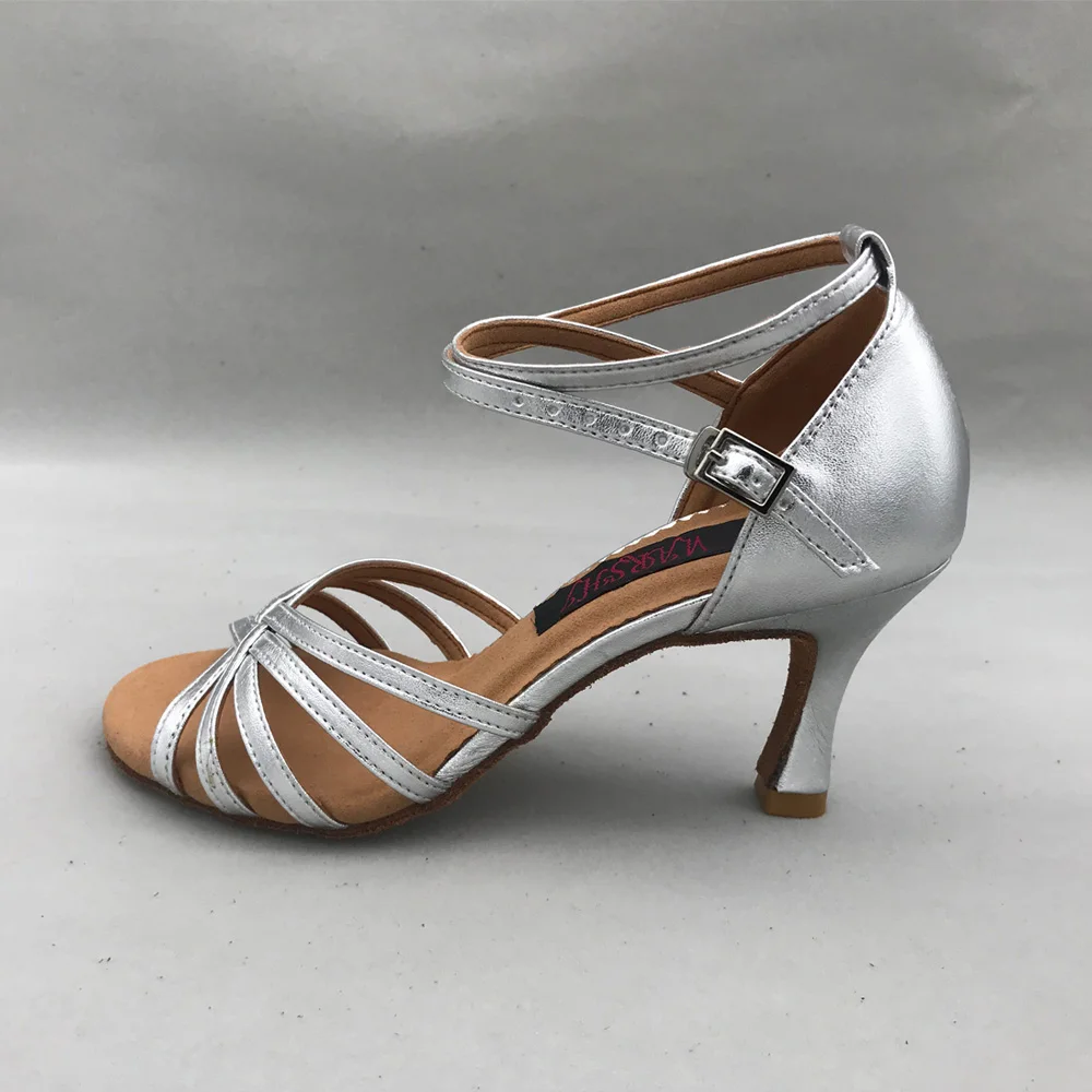 Zapatos de baile latino para mujer, calzado de Salsa, zapatos de baile cómodos, tacón alto y bajo, MS6201SP