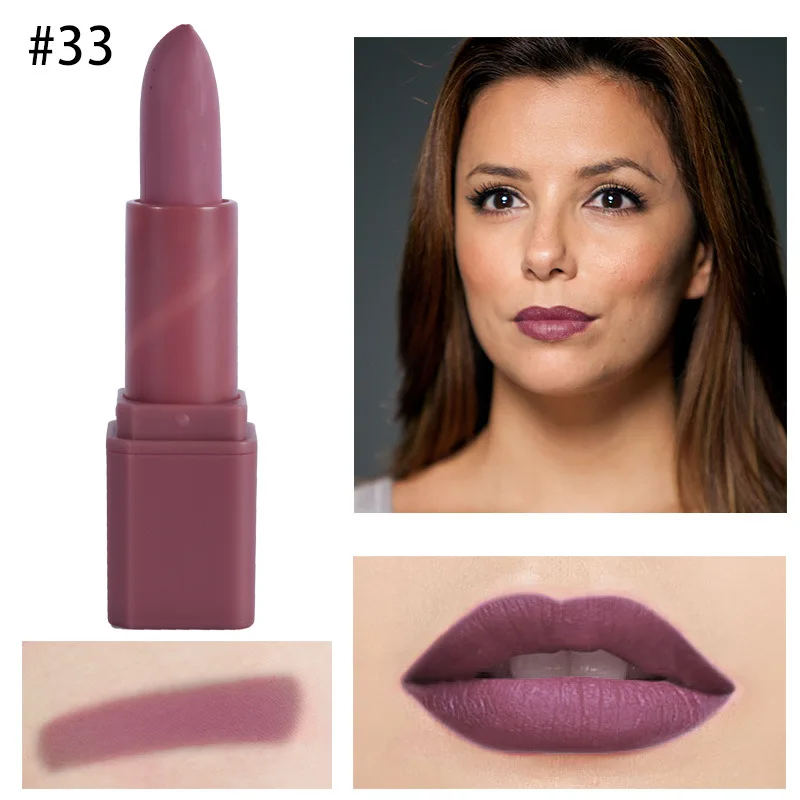 MISS ROSE  Matte Lipstick  Purple Long Lasting  Waterproof/Water-Resistant  Nutritious Easy To Wear Makeup Goods Cosmetic Gift