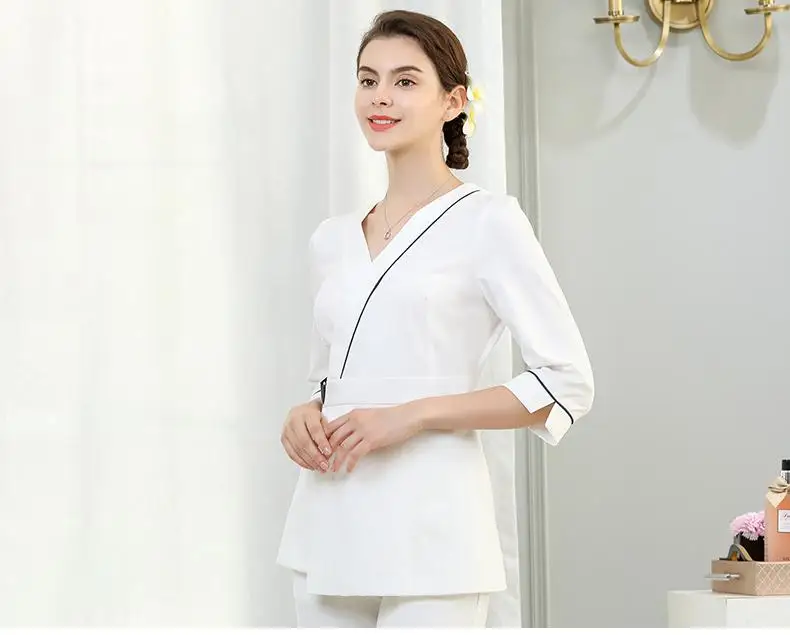 Spring And Autumn Sauna Work Clothes Women's   Beautician Uniform Salon Hotel Waiters Uniform