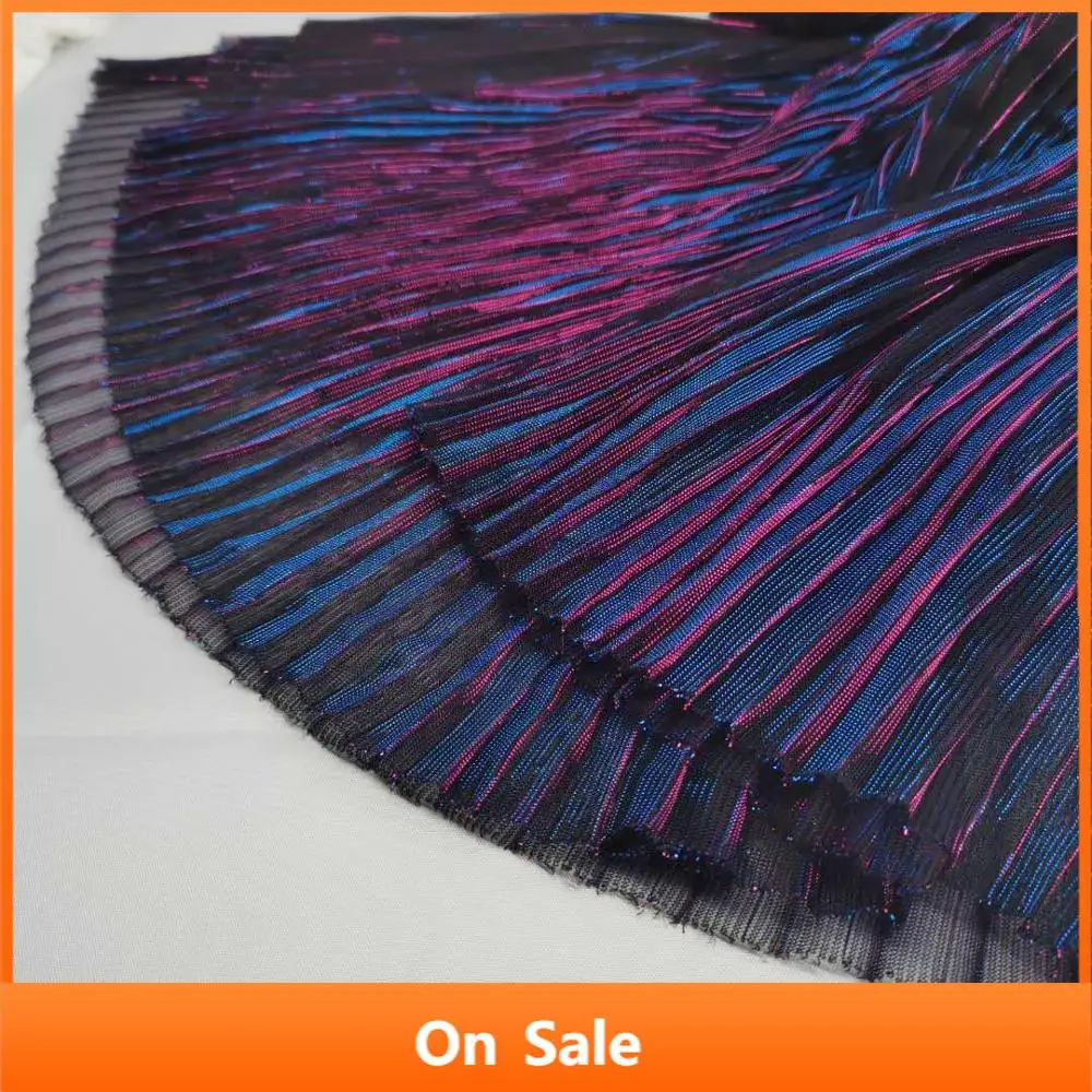 

Pleated Magic Party Dress Fabric Glossy Crushed Skirt Cosplay Soft DIY Craft Material