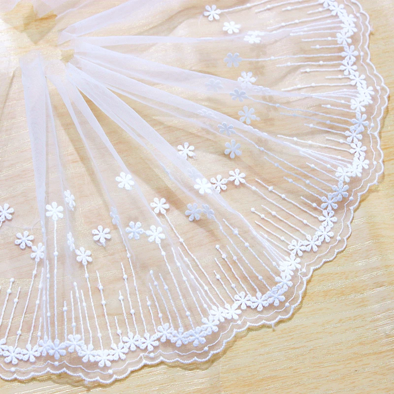 

width18cm milk silk embroidery bead curtain meteor shower small flower net wedding gauze lace accessories