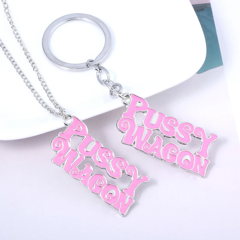 Pussy Wagon Pink Keychain for Women High Quality Kill Bill Key Chains Fashion Accessories Jewelry