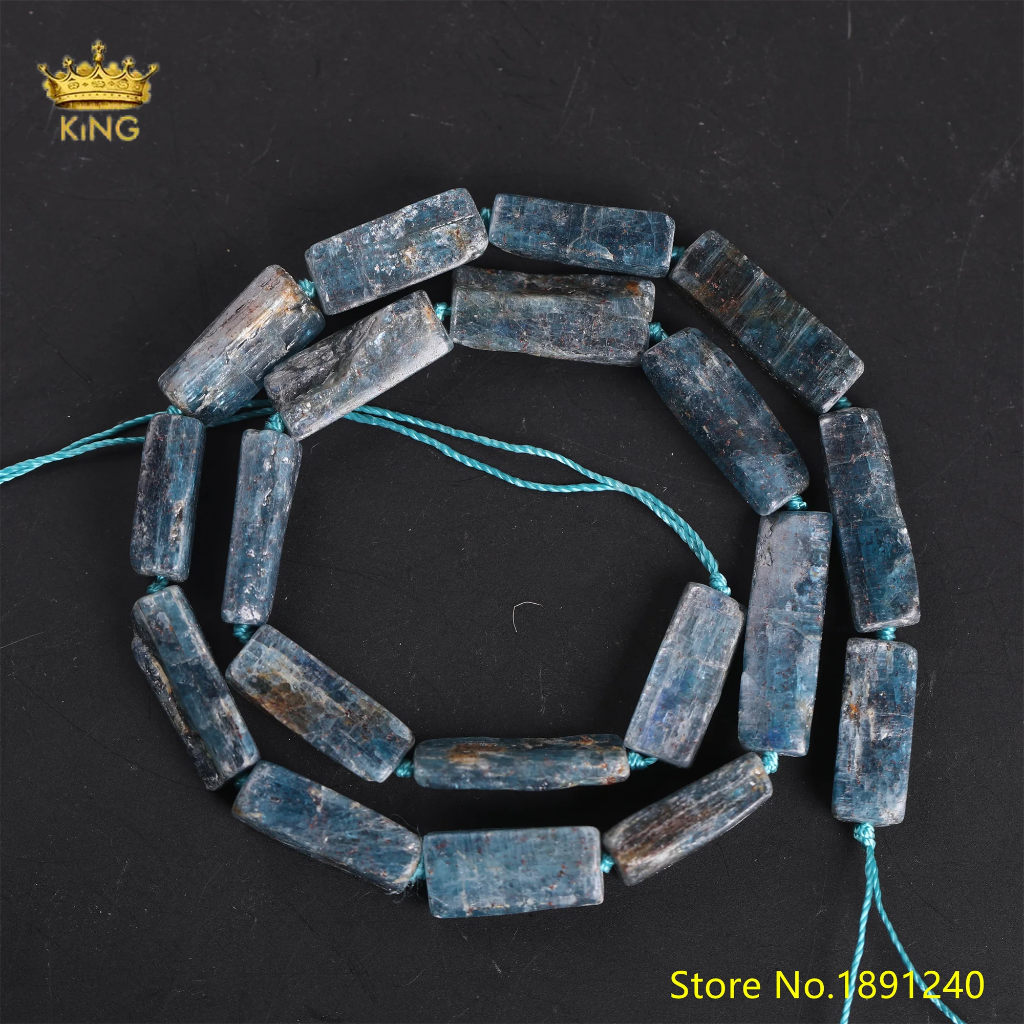 King Natural Kyanite Tablet Square Interval Bead Pendant, Necklace Treasure Slate Charm Diy Bohemian Jewelry Making