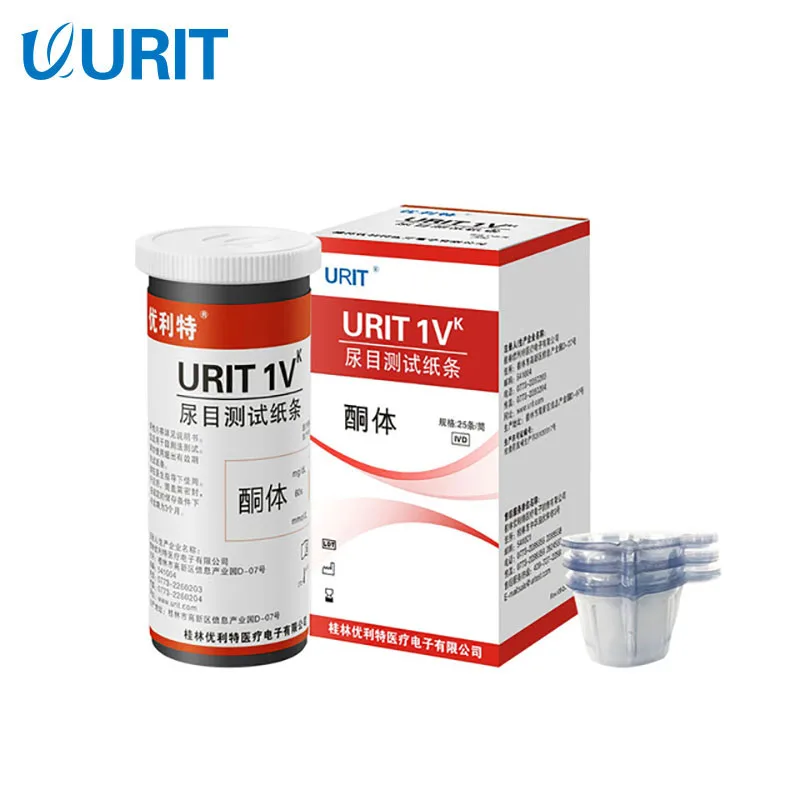 URIT 25Pcs Ketone Test Urine Strips Household KET Test Paper Urinalysis Ketosis Alkaline Testing Healthy Diet Body Tester