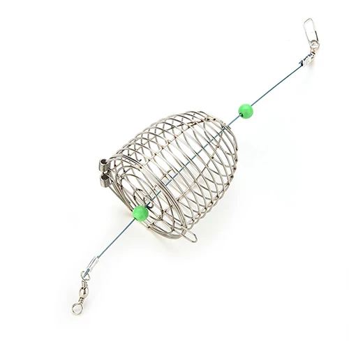 Small Fishing Lure Cage Stainless Steel Wire Fish Bait Trap Basket Fishing Tackle Lure Cage Fishing Tool Height 5cm