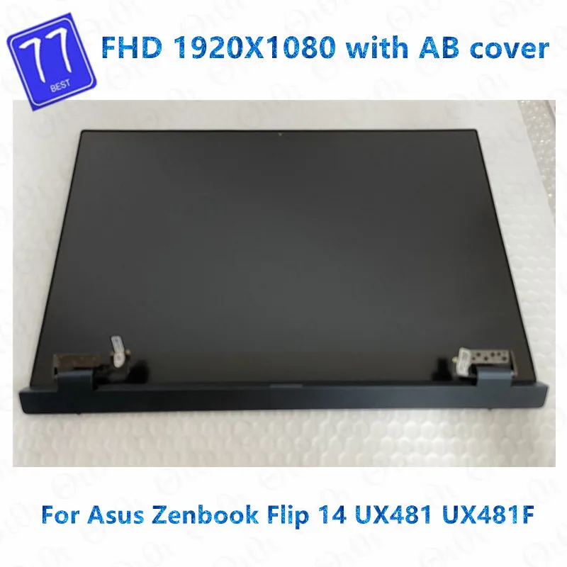 Original 14'' FHD 1920x1080 display with cover For Asus ZenBook Flip 14 UX481 UX481F LCD + touch digitizer full assembly