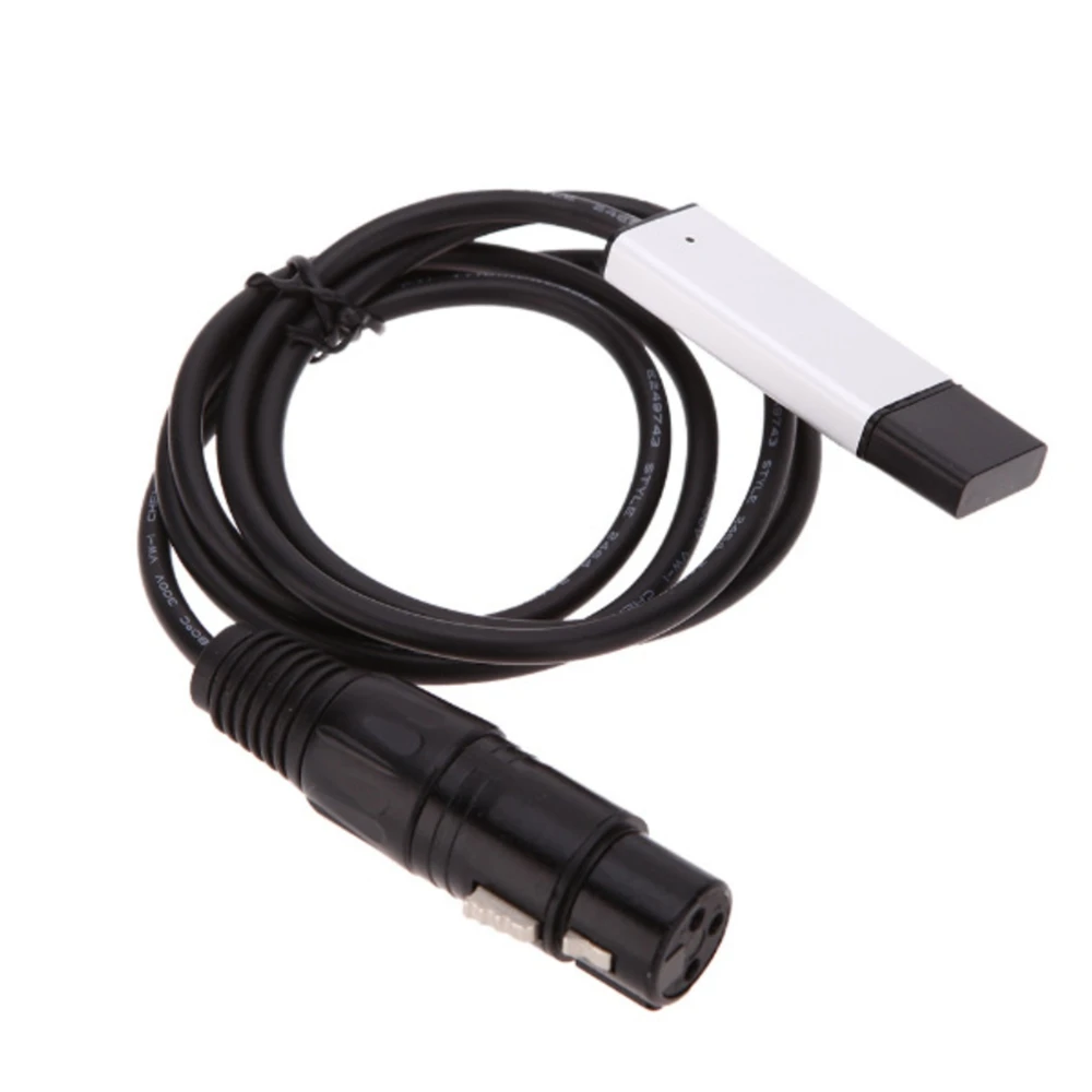 Cable adaptador de Interfaz de USB a DMX para luz de escenario, controlador de conversión de señal para discoteca, 110cm de longitud, PC, DMX512