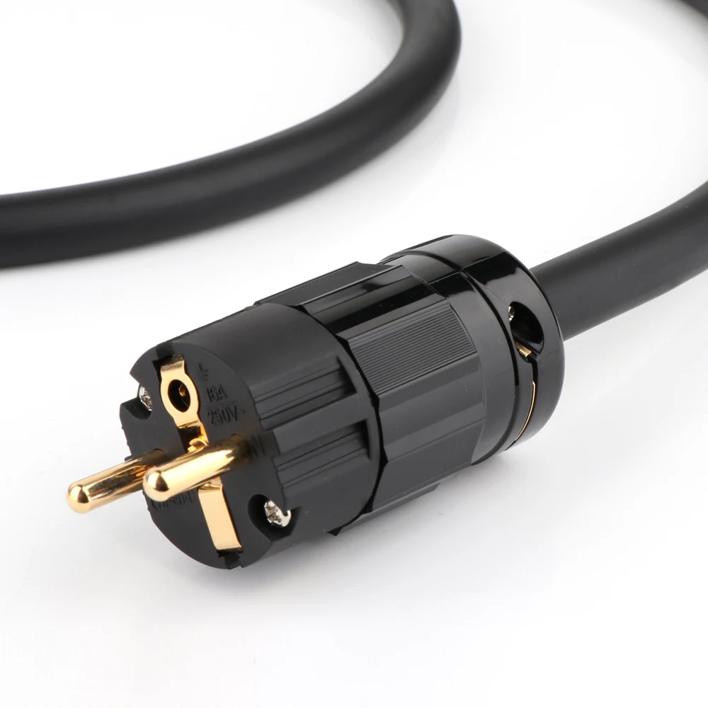 Hi-End P-314Ag OFC versilbertes Netzkabel HiFi EU Audiophile Power Audiokabel Schuko AC-Stromkabel mit vergoldetem Stecker – Detail 4