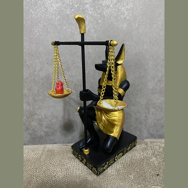 Imagem -03 - Escalas de Justiça de Anubis Estátua Egípcia Estatueta Colecionável Escultura Egito Decoração de Mesa para Casa Cachorro Deus