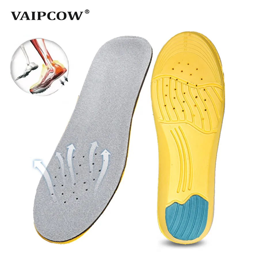 VAIPCOW Shoe Inserts Pad Soft Sport Insoles Memory Foam Breathable Outdoor Running Silicone Gel Heel Cushion Orthopedic insole