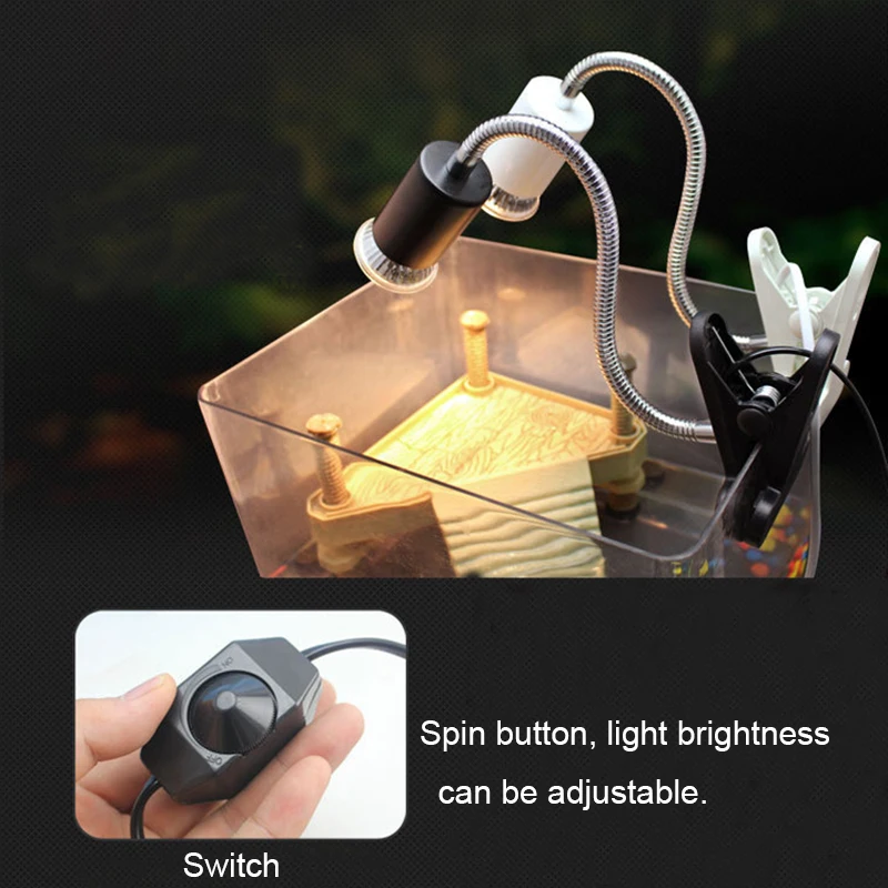 Reptile light Set Clip-on Bulb basking bulb Holder Turtle Tortoises Basking Heating Lamp Kit Tortoises Basking Lamp  EU Plug