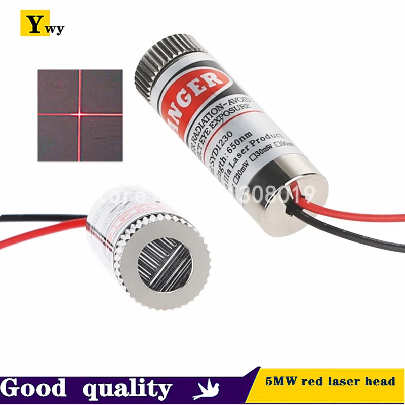 1PCS 5MW Red Cross Line Laser Module  Laser Head (Adjustable Cross Line Thickness) Industrial Laser