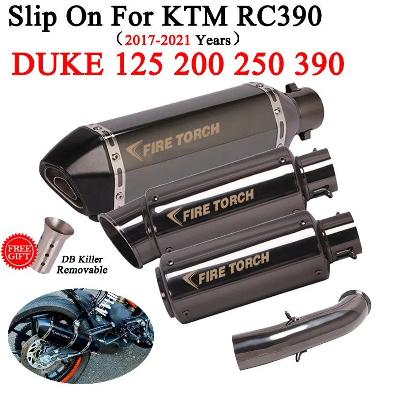 

Slip on 51mm Motorcycle Exhaust System Muffler Escape Modified Middle Link Pipe For DUKE 125 250 390 KTM RC390 2017－2021 Years