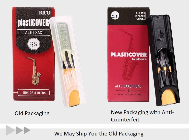 Rico by D\'addario Daddario Plasticover Alto Sax Saxophone Reeds, Strength 2.0 / 2.5 / 3.0 /3.5, 5-pack or 1-Piece